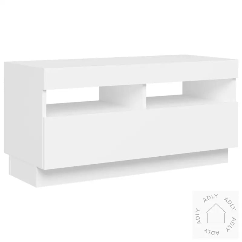 Tv-Benk Med Led-Lys Hvit 80X35X40 Cm