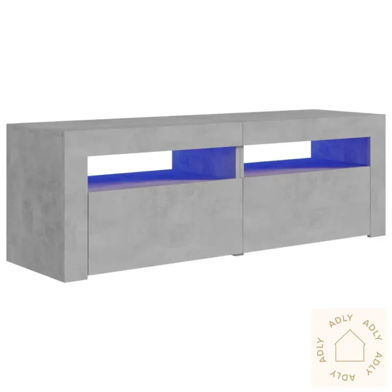 Tv-Benk Med Led-Lys Betonggrå 120X35X40 Cm