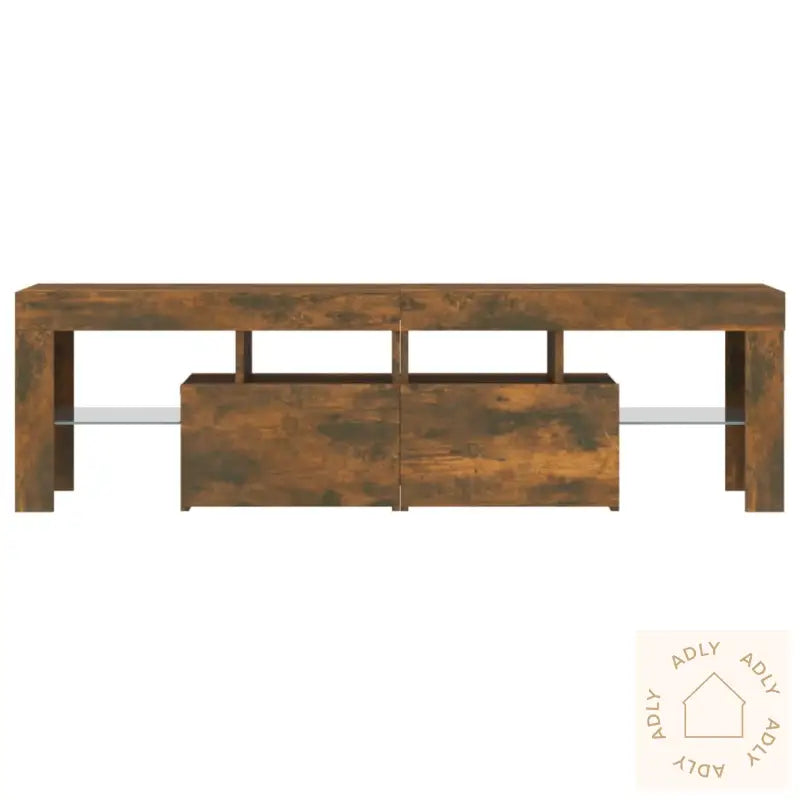 Tv-Benk Med Led-Lys Røkt Eik 140X36,5X40 Cm