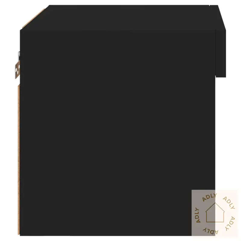 Veggmontert Nattbord Med Led-Lys Svart