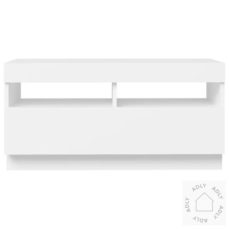 Tv-Benk Med Led-Lys Hvit 80X35X40 Cm