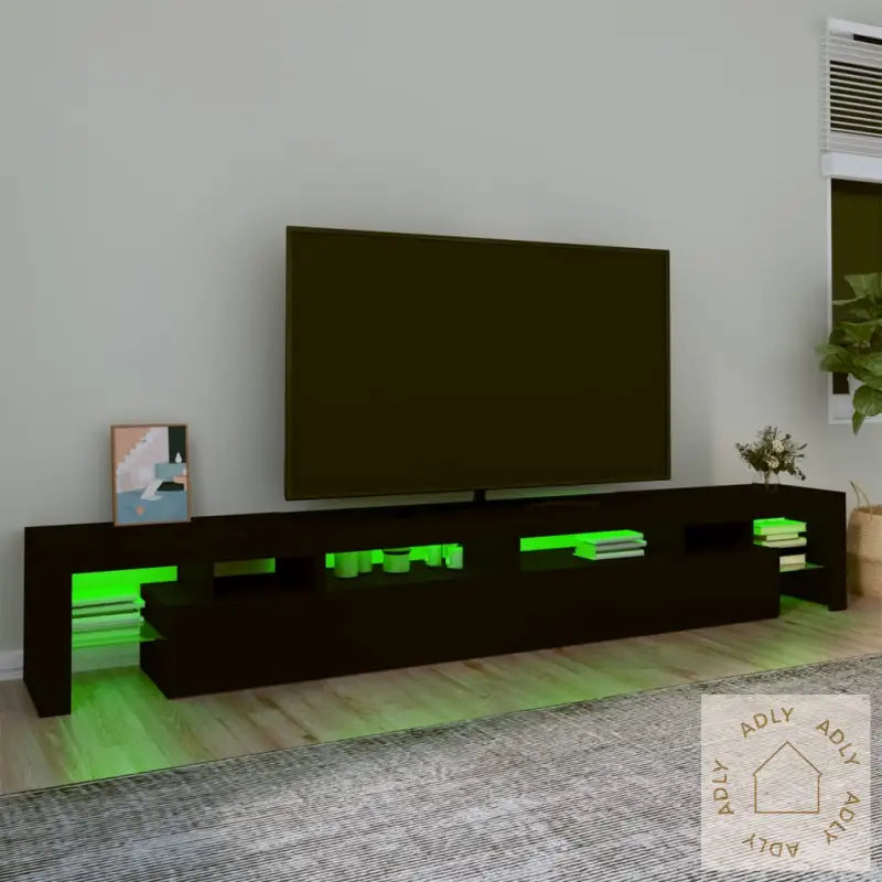 Tv-Benk Med Led-Lys Svart 260X36,5X40 Cm