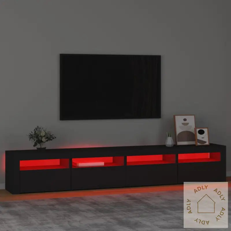 Tv-Benk Med Led-Lys Svart 240X35X40 Cm