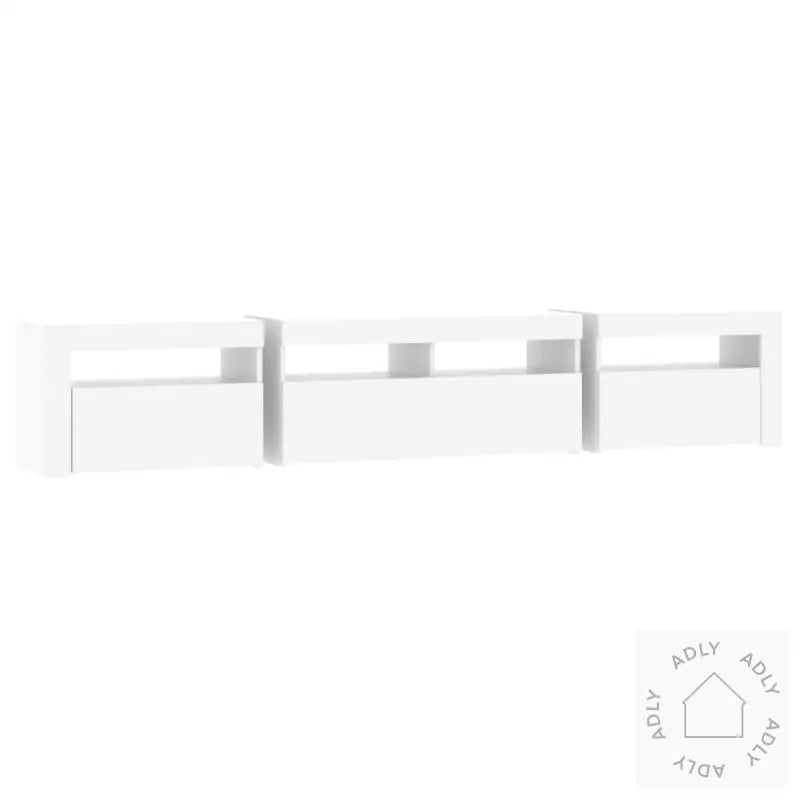 Tv-Benk Med Led-Lys Hvit 210X35X40 Cm