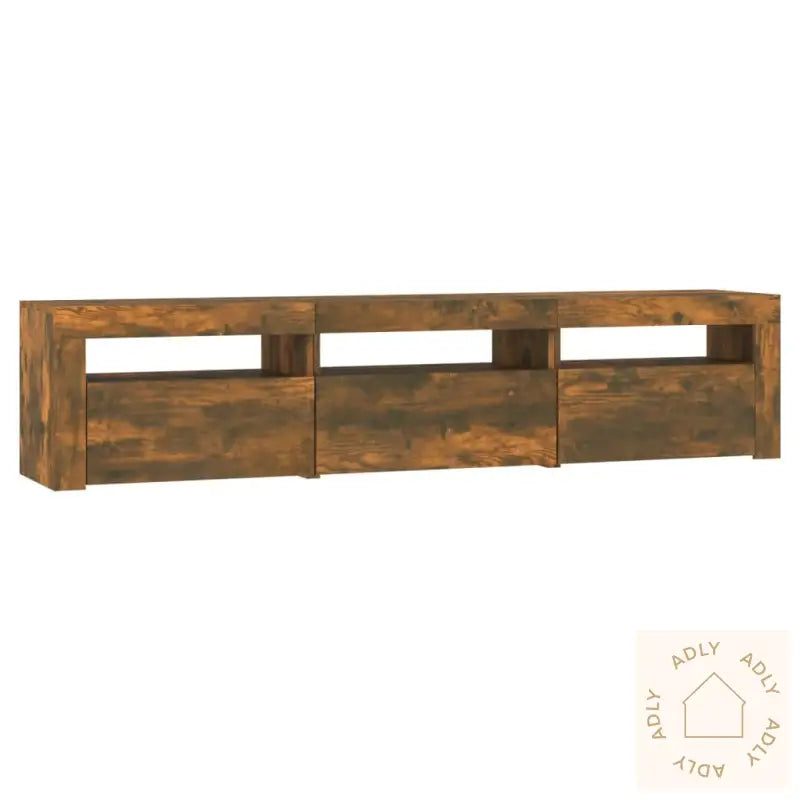 Tv-Benk Med Led-Lys Røkt Eik180X35X40 Cm