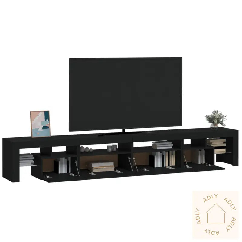 Tv-Benk Med Led-Lys Svart 260X36,5X40 Cm