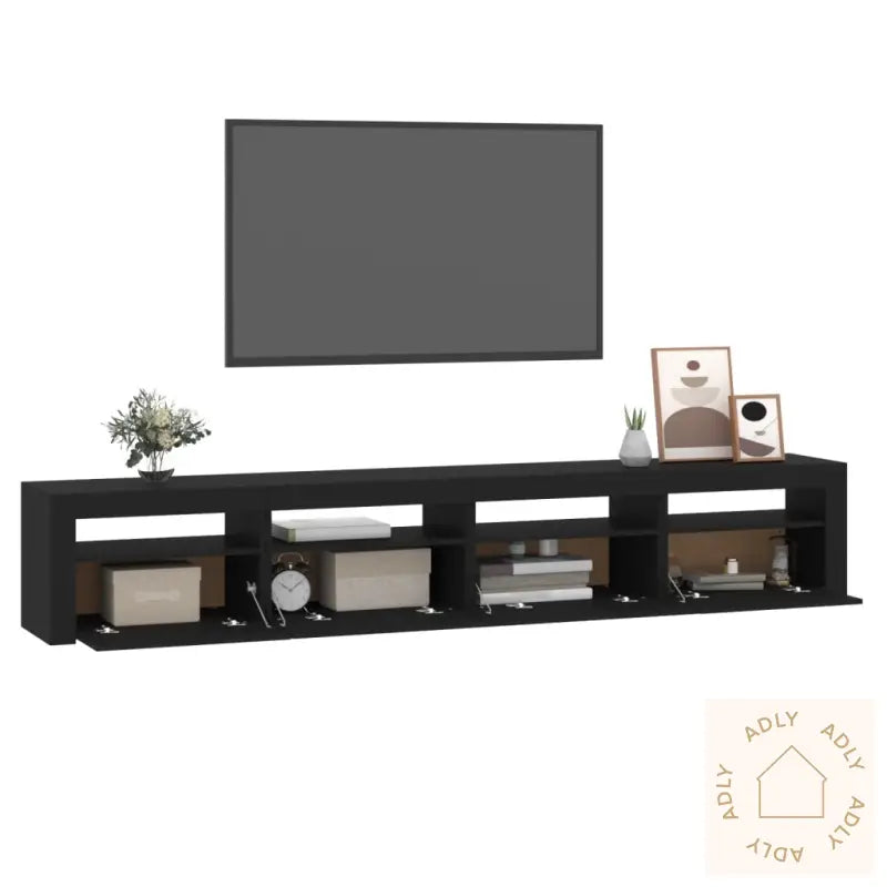 Tv-Benk Med Led-Lys Svart 240X35X40 Cm