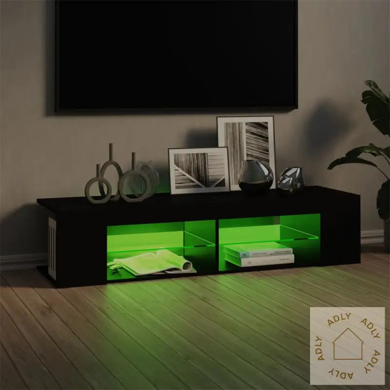 Tv-Benk Med Led-Lys Svart 135X39X30 Cm