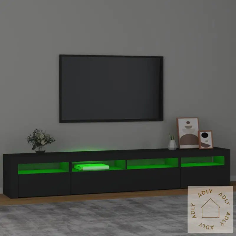 Tv-Benk Med Led-Lys Svart 240X35X40 Cm