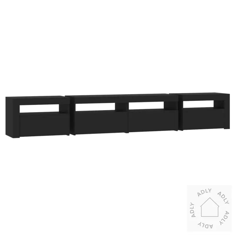 Tv-Benk Med Led-Lys Svart 240X35X40 Cm