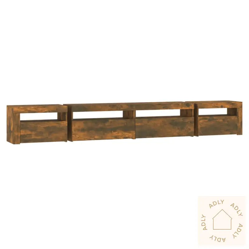 Tv-Benk Med Led-Lys Røkt Eik 270X35X40 Cm