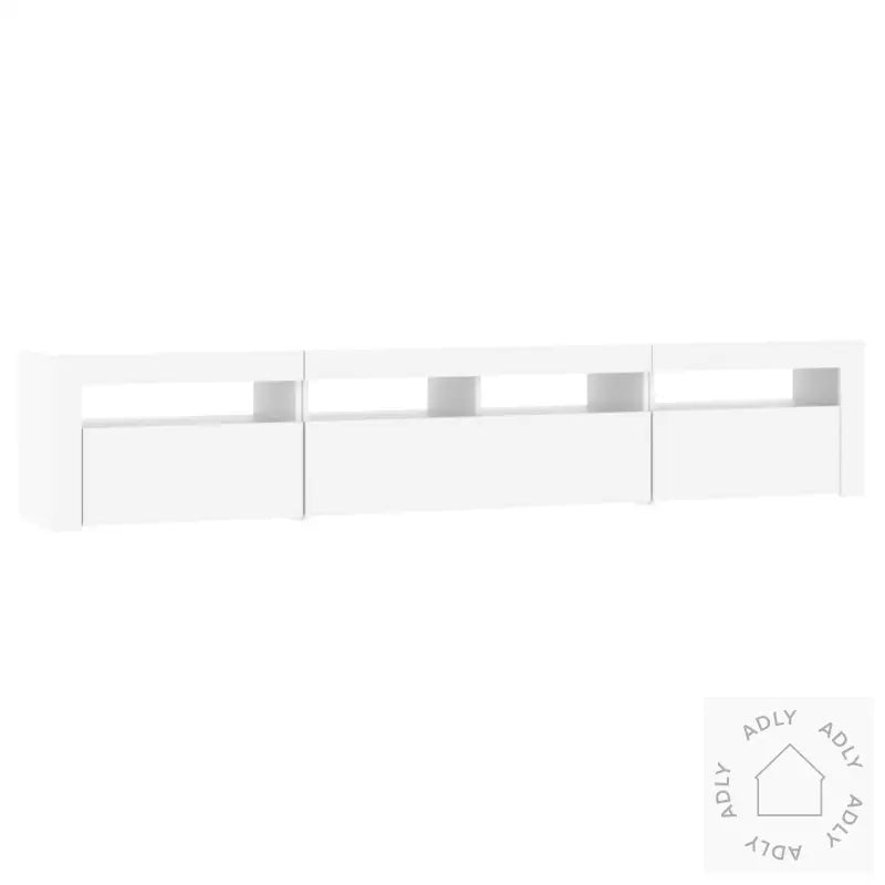 Tv-Benk Med Led-Lys Hvit 210X35X40 Cm