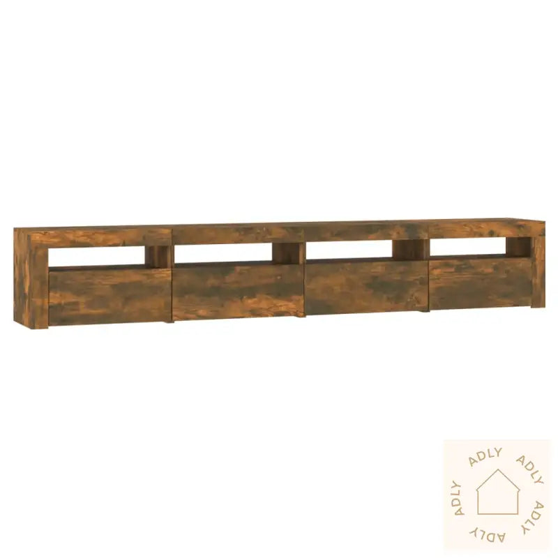 Tv-Benk Med Led-Lys Røkt Eik 240X35X40 Cm