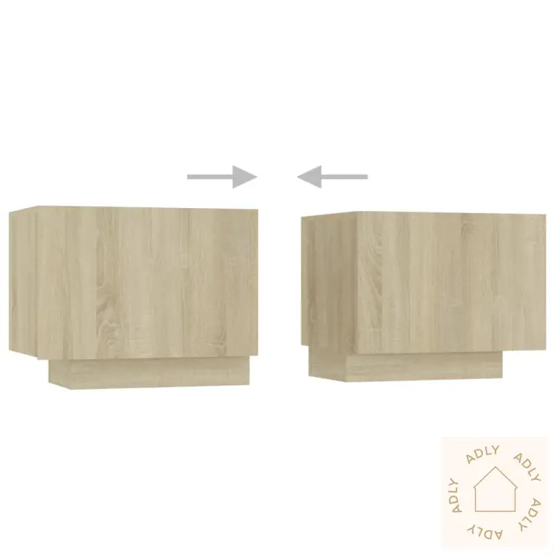 Tv-Benk Med Led-Lys Sonoma Eik 260X35X40 Cm