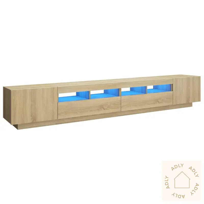 Tv-Benk Med Led-Lys Sonoma Eik 260X35X40 Cm