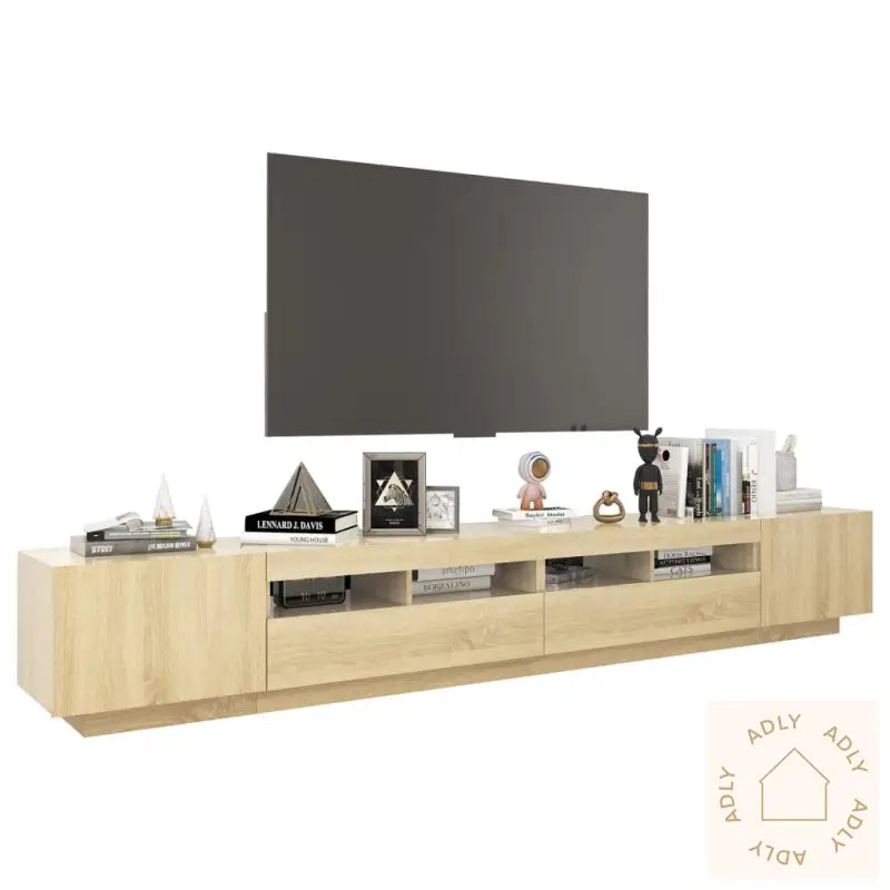 Tv-Benk Med Led-Lys Sonoma Eik 260X35X40 Cm