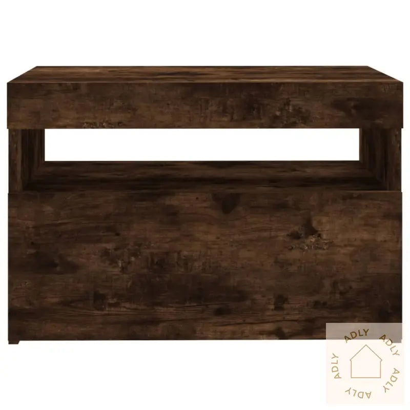 Tv-Benk Med Led-Lys Røkt Eik 60X35X40 Cm