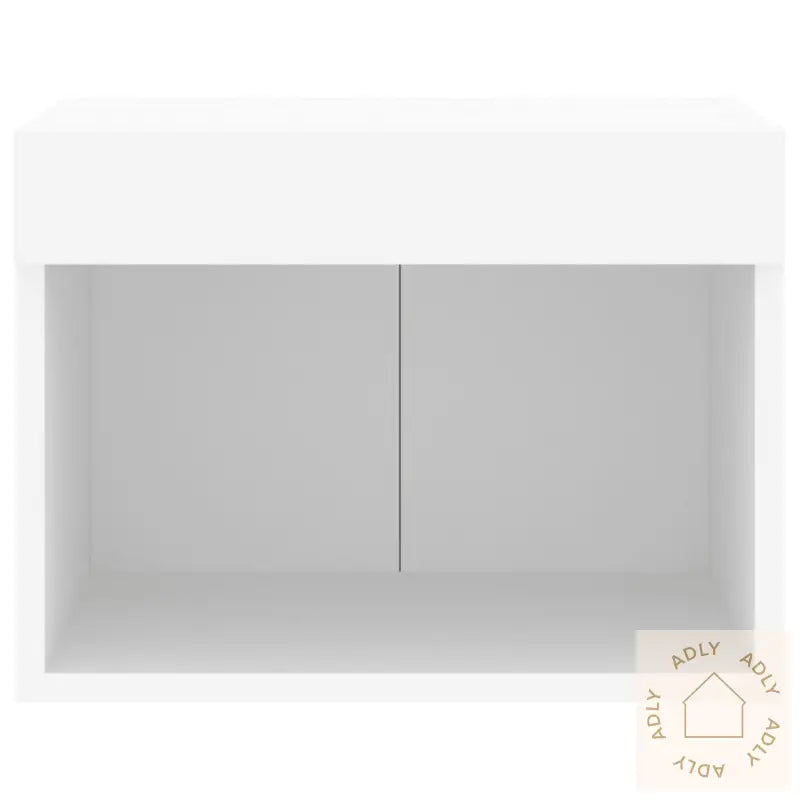 Veggmontert Nattbord Med Led-Lys 2 Stk Hvit