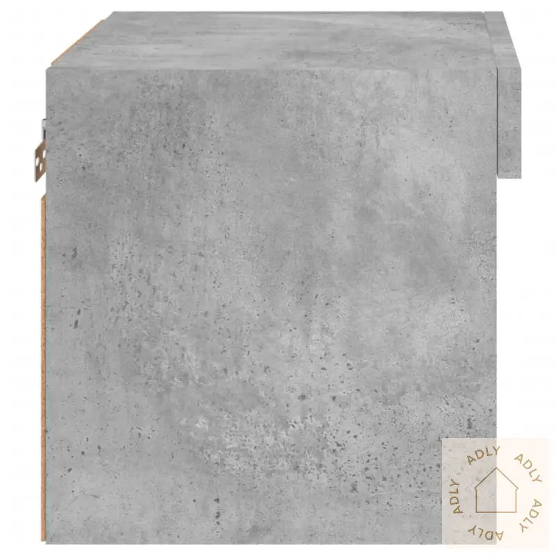 Veggmontert Nattbord Med Led-Lys Betonggrå