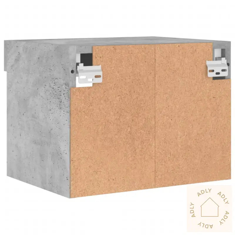 Veggmontert Nattbord Med Led-Lys Betonggrå