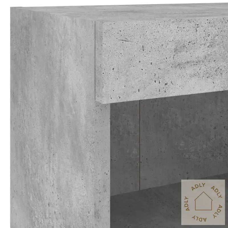 Veggmontert Nattbord Med Led-Lys 2 Stk Betonggrå