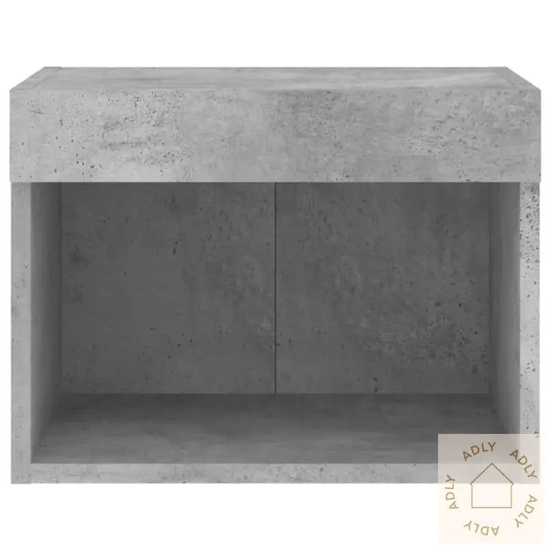 Veggmontert Nattbord Med Led-Lys 2 Stk Betonggrå