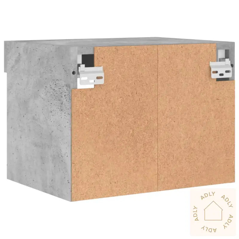 Veggmontert Nattbord Med Led-Lys 2 Stk Betonggrå