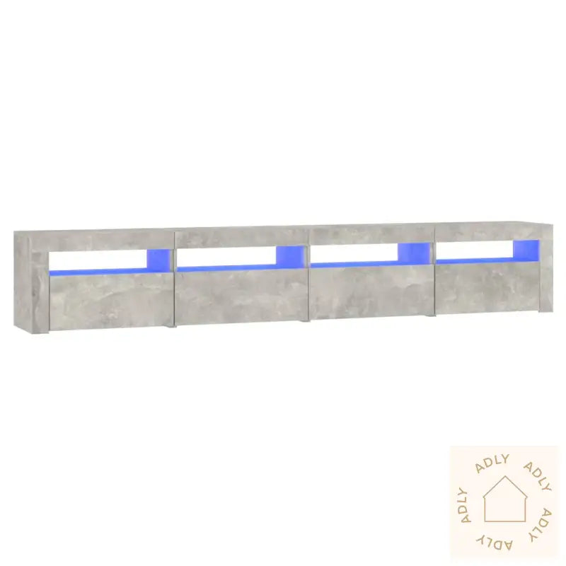 Tv-Benk Med Led-Lys Betonggrå 240X35X40 Cm