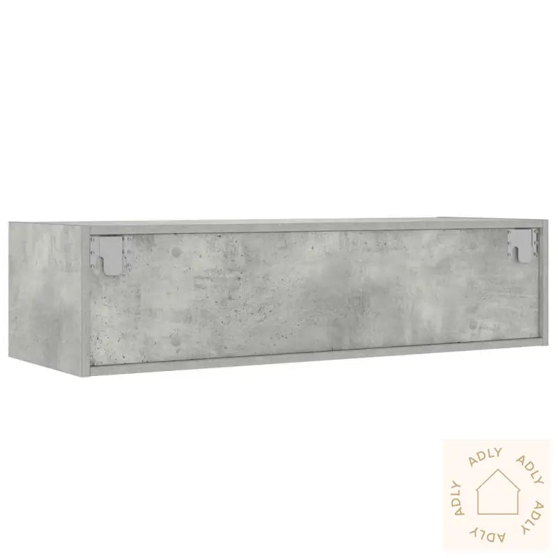 Tv-Benk Med Led-Lys Betonggrå 100X35,5X25 Cm