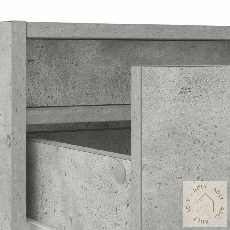 Tv-Benk Med Led-Lys Betonggrå 100X35,5X25 Cm