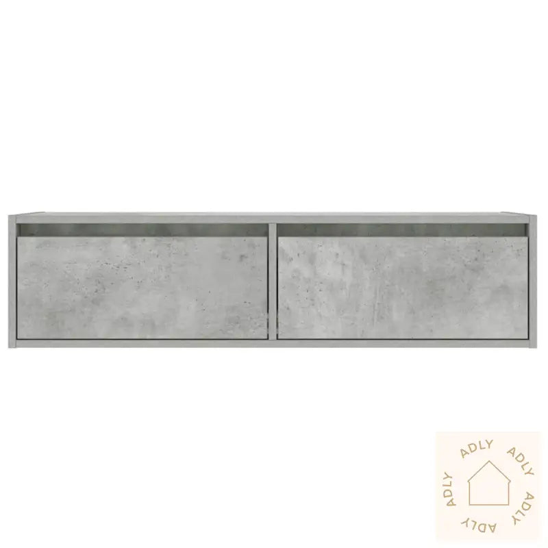 Tv-Benk Med Led-Lys Betonggrå 100X35,5X25 Cm