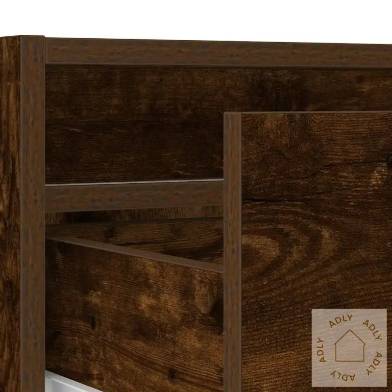 Tv-Benk Med Led-Lys Røkt Eik 100X35,5X25 Cm