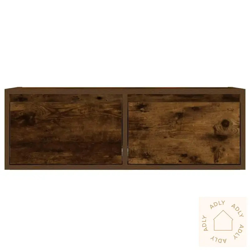 Tv-Benk Med Led-Lys Røkt Eik 75X35,5X25 Cm