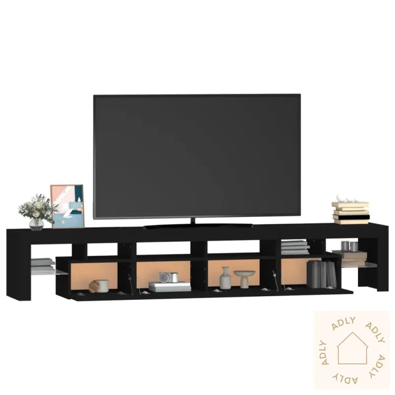 Tv-Benk Med Led-Lys Svart 230X36,5X40 Cm