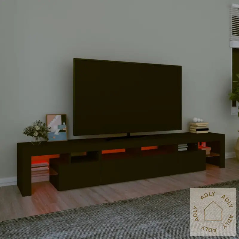Tv-Benk Med Led-Lys Svart 230X36,5X40 Cm
