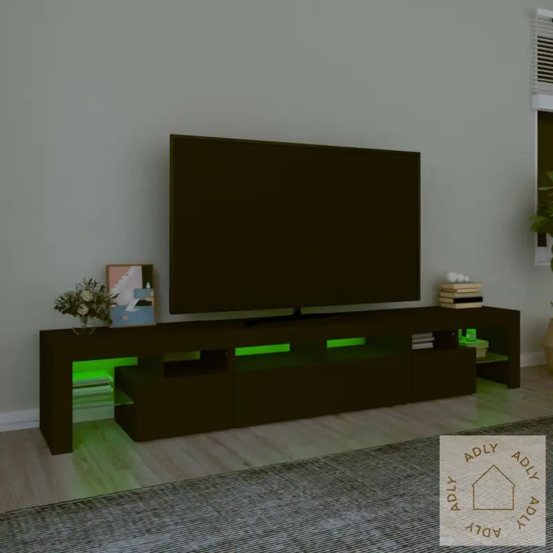 Tv-Benk Med Led-Lys Svart 230X36,5X40 Cm