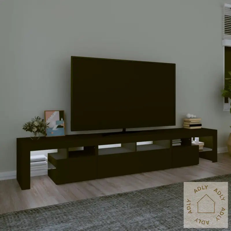 Tv-Benk Med Led-Lys Svart 230X36,5X40 Cm