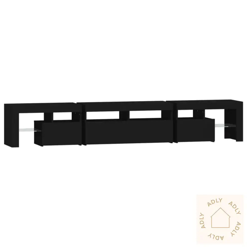 Tv-Benk Med Led-Lys Svart 230X36,5X40 Cm