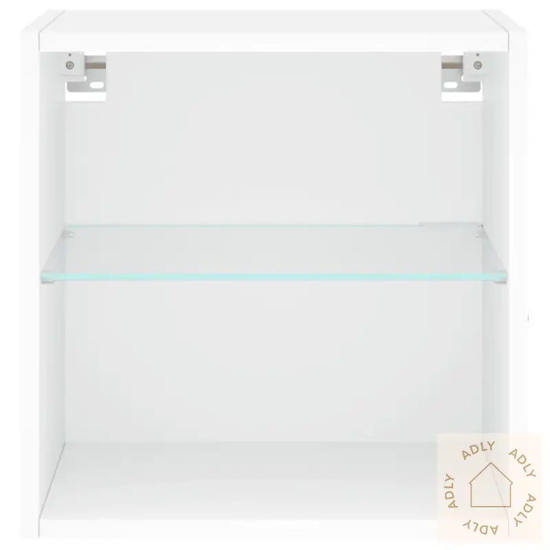 Veggmontert Nattbord Med Led-Lys Hvit