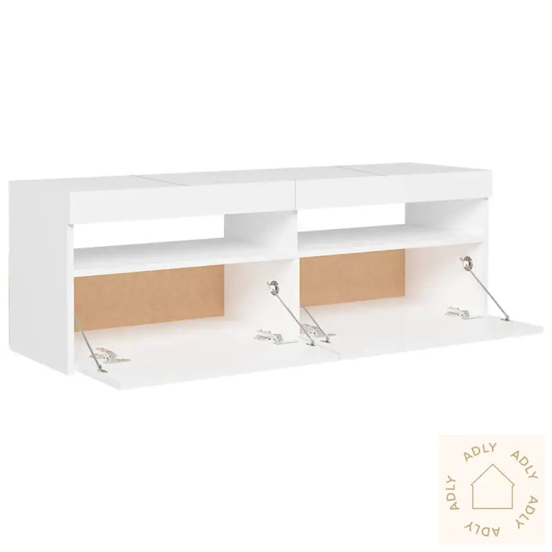 Tv-Benk Med Led-Lys Hvit 120X35X40 Cm