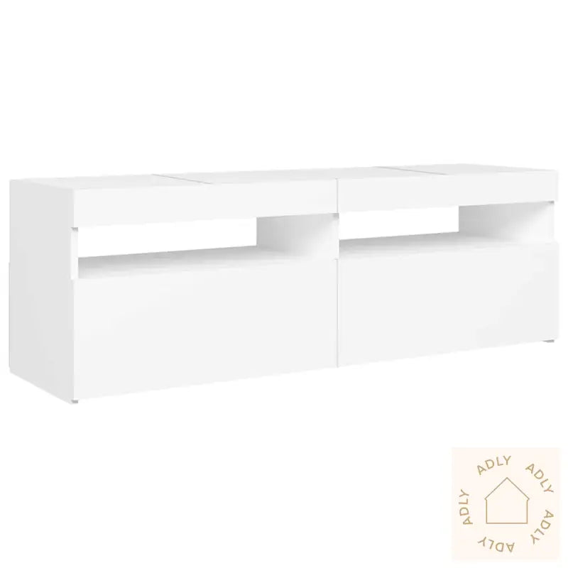 Tv-Benk Med Led-Lys Hvit 120X35X40 Cm