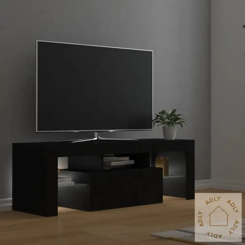 Tv-Benk Med Led-Lys Svart 120X35X40 Cm
