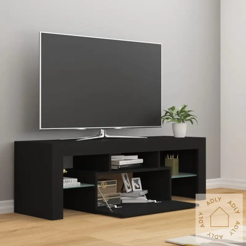 Tv-Benk Med Led-Lys Svart 120X35X40 Cm