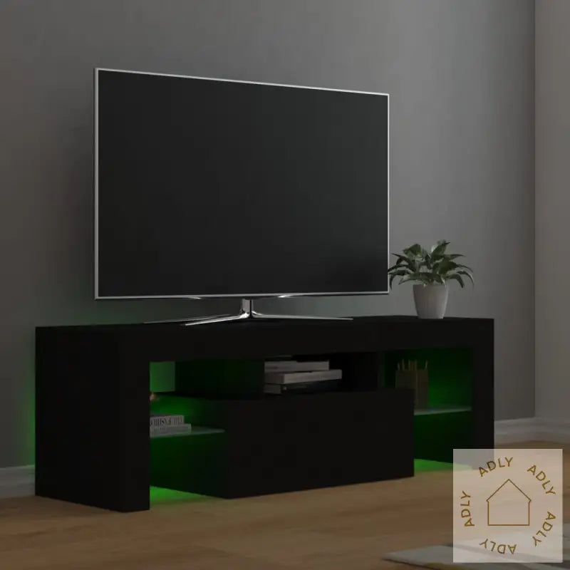 Tv-Benk Med Led-Lys Svart 120X35X40 Cm