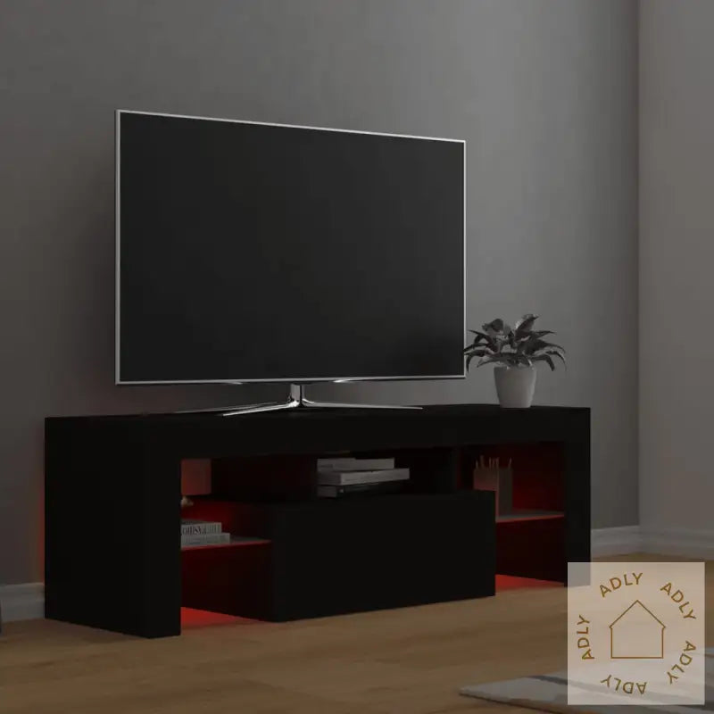 Tv-Benk Med Led-Lys Svart 120X35X40 Cm
