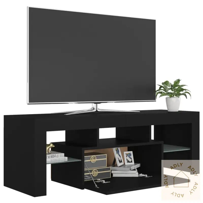 Tv-Benk Med Led-Lys Svart 120X35X40 Cm