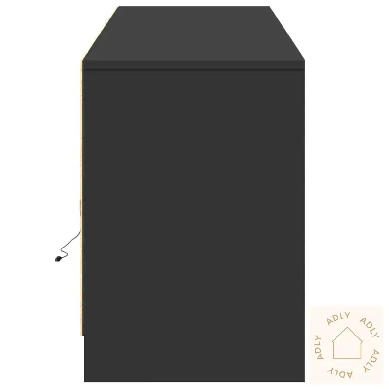 Tv-Benk Med Led Svart 180X34X50 Cm Konstruert Tre