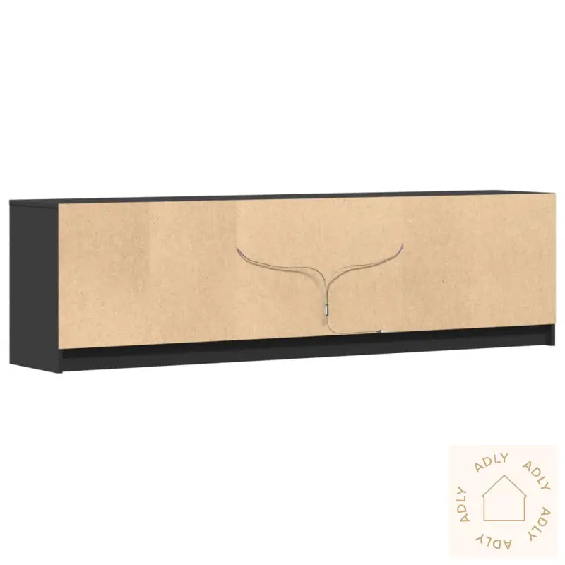 Tv-Benk Med Led Svart 180X34X50 Cm Konstruert Tre