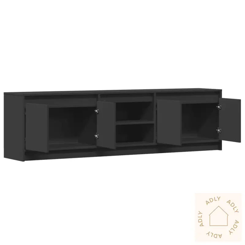 Tv-Benk Med Led Svart 180X34X50 Cm Konstruert Tre