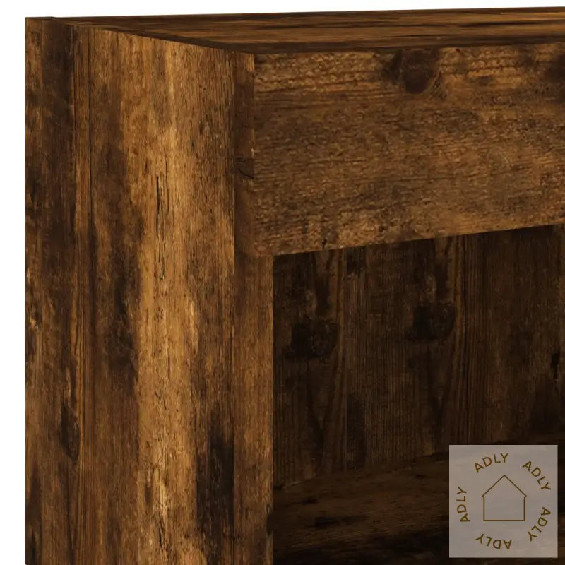 Veggmontert Nattbord Med Led-Lys Røkt Eik